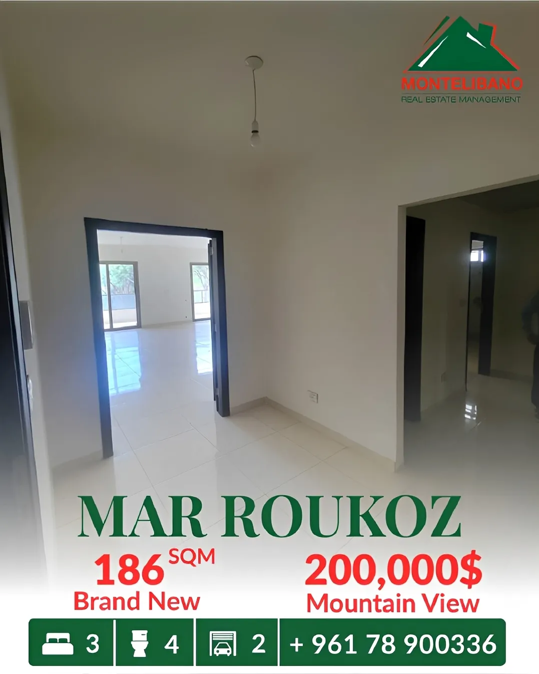 Apartment for sale in Mar Roukoz, Lebanon - 3 bed, 4 bath