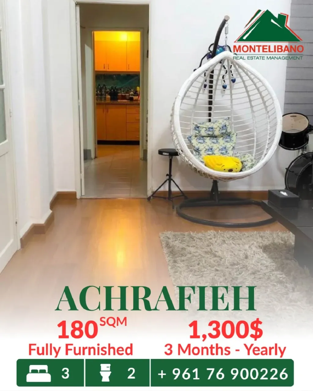 Apartment for rent in Achrafieh, Beirut, Lebanon