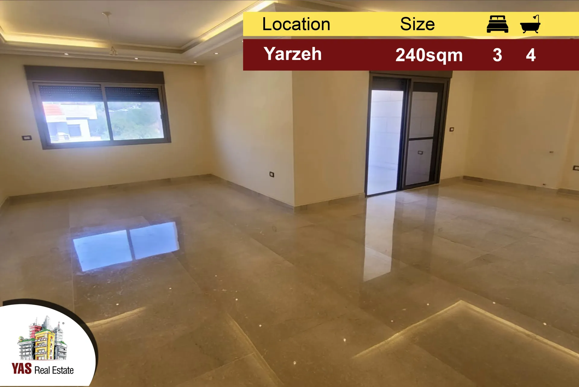 Apartment for Sale in Yarzeh - 3 bed, 4 bath