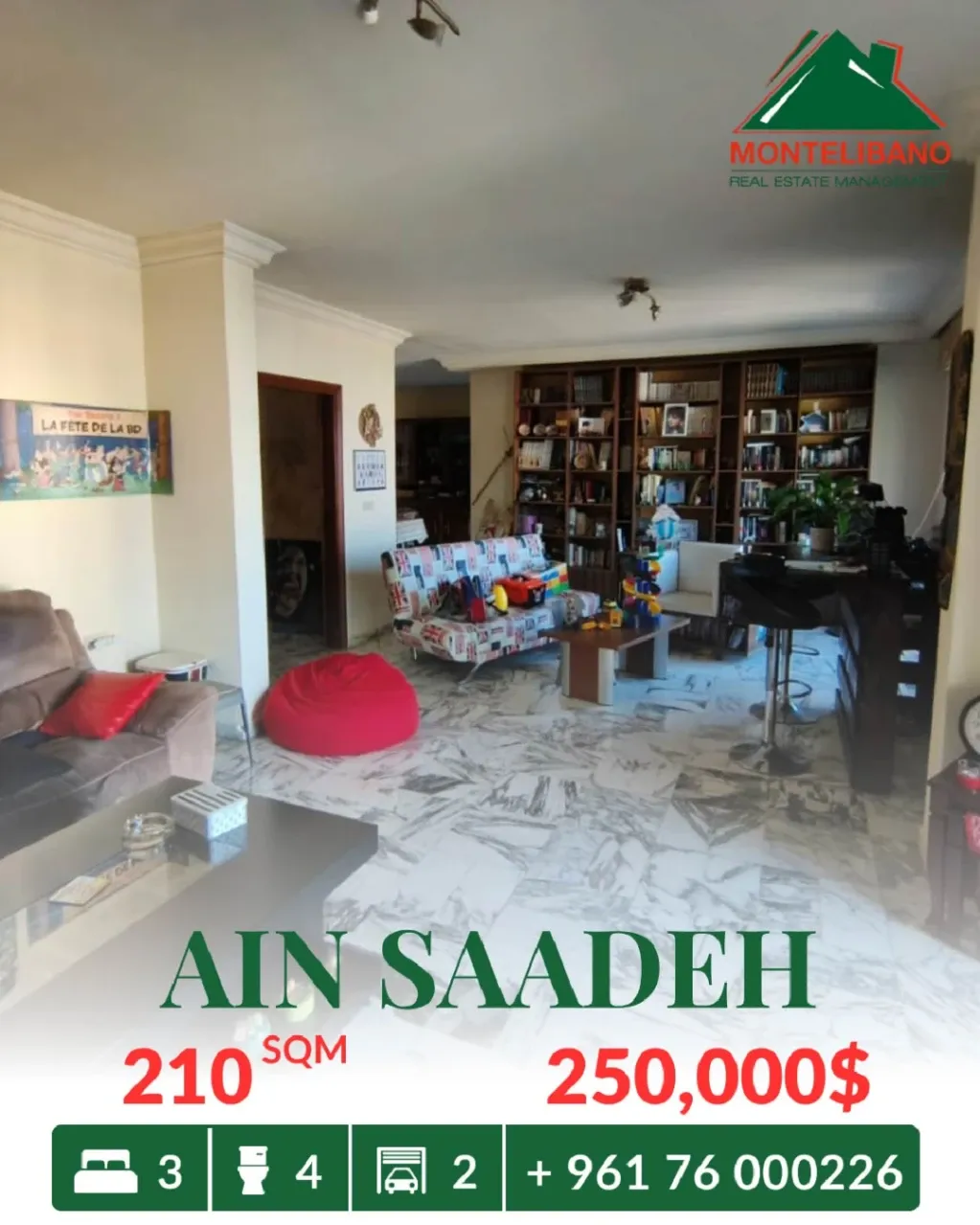 Apartment for sale in Ain Saadeh, Lebanon