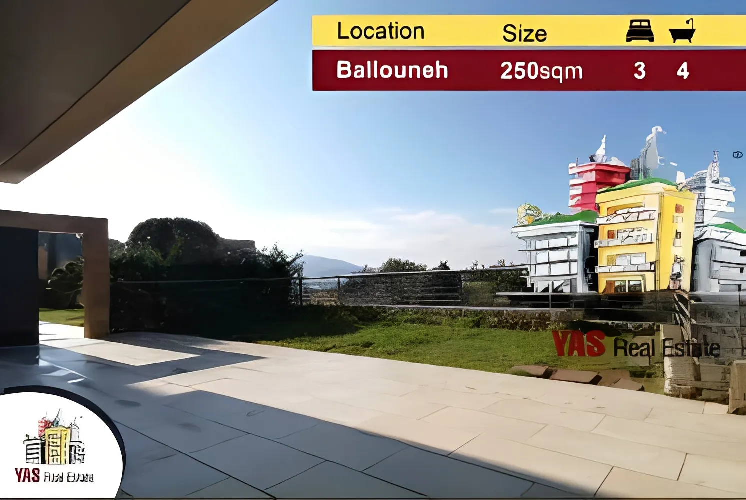 Apartment for Sale in Ballouneh - 3 bed, 4 bath