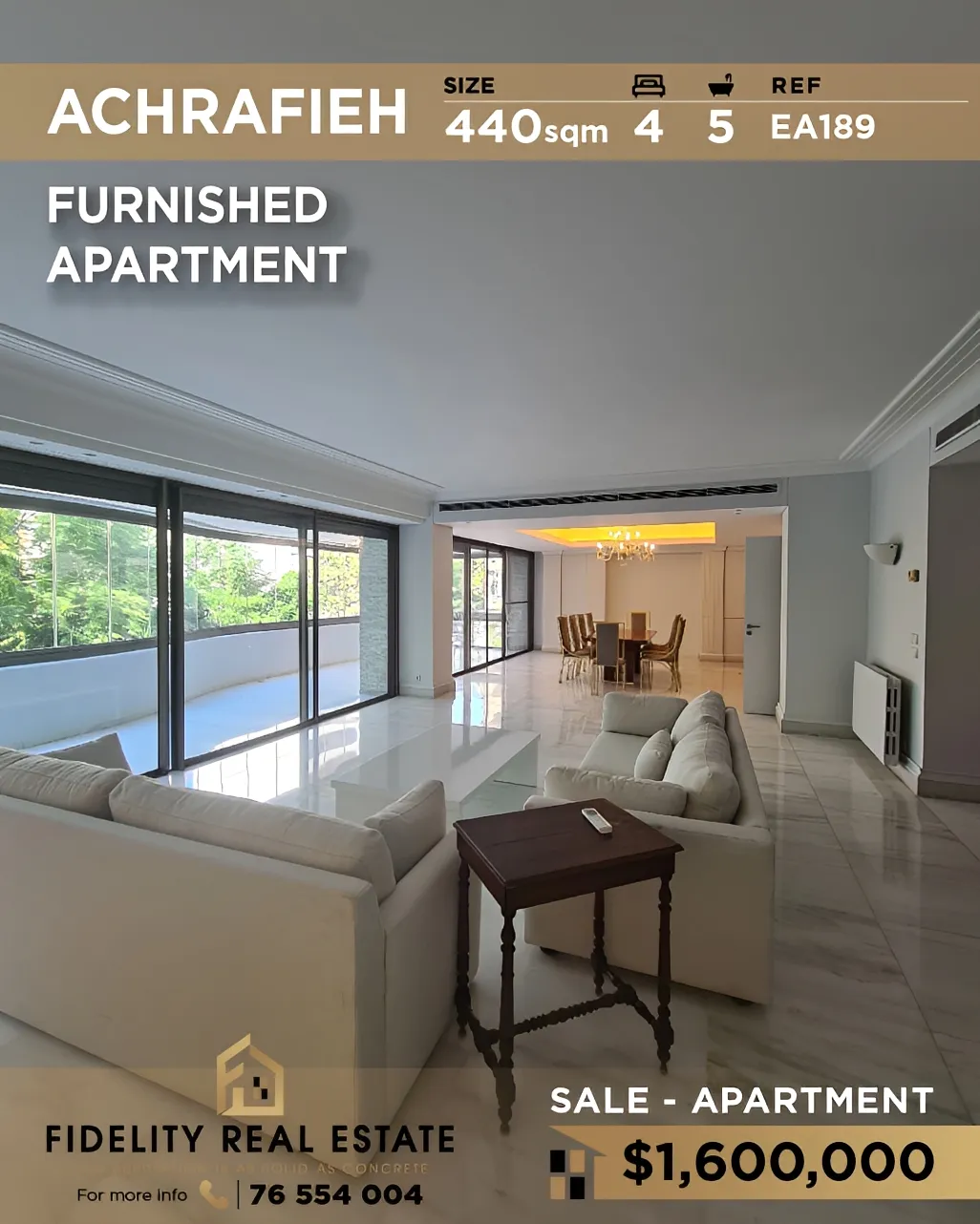 Apartment for sale in Achrafieh, Beirut, Lebanon