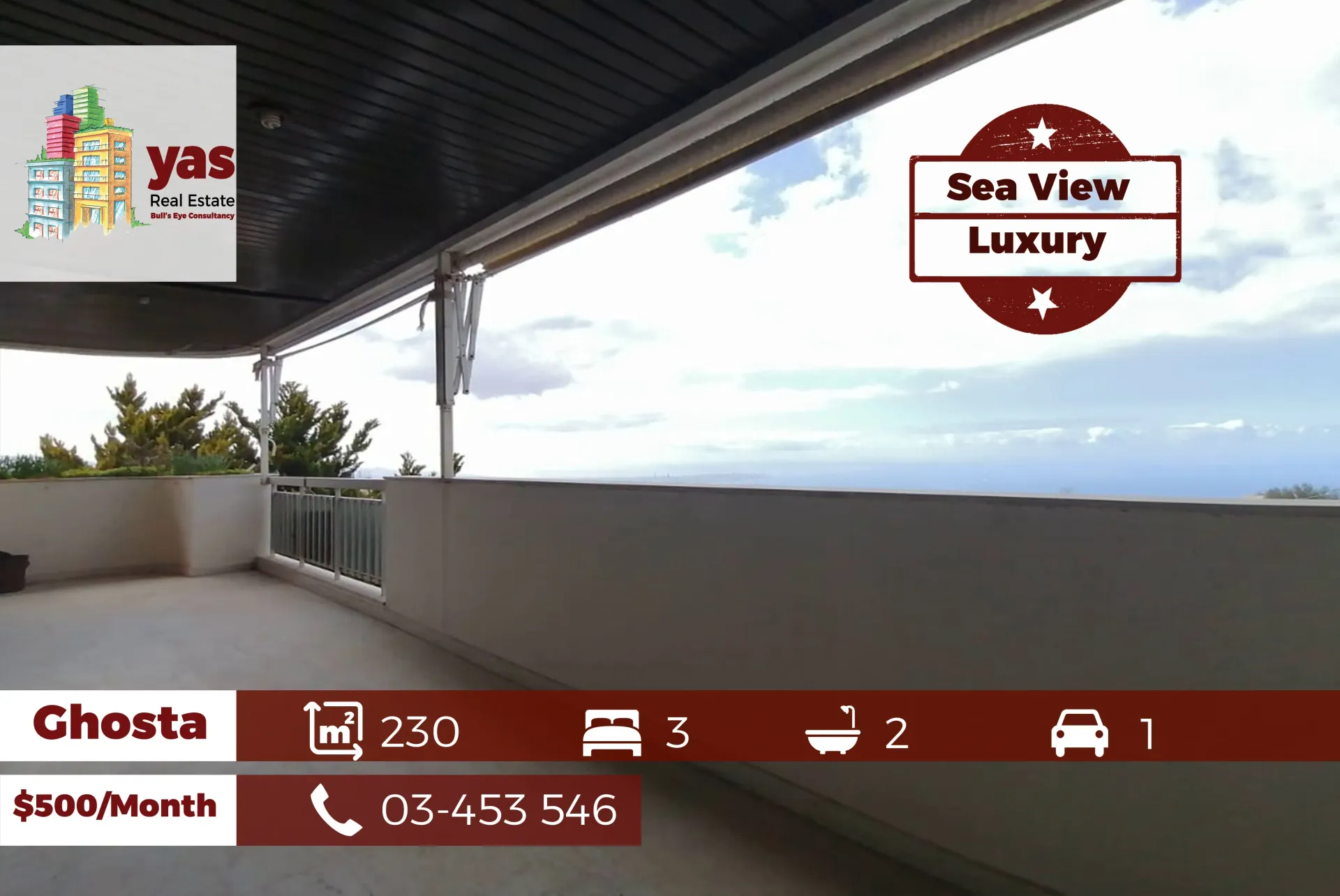 Apartment for Rent in Ghosta - 3 bed, 2 bath