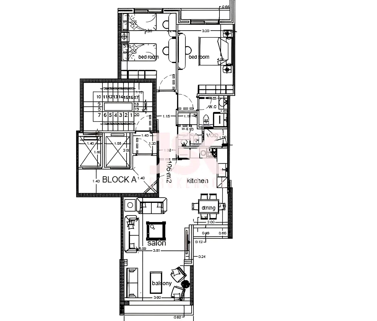 Apartment for Sale in Achrafieh, Beirut, Lebanon - 2 bed, 2 bath