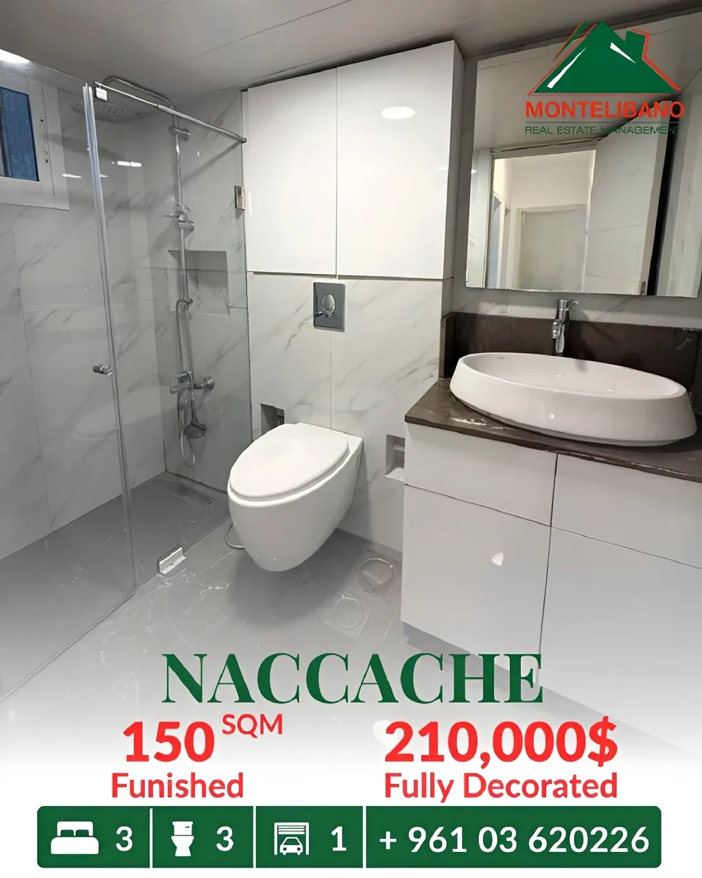 Apartment for sale in Naccache
