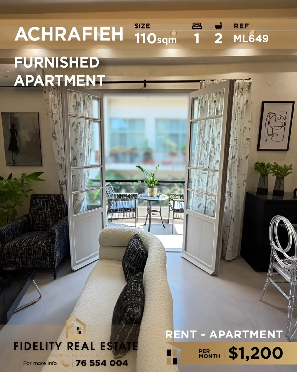 Apartment for rent in Achrafieh, Beirut, Lebanon
