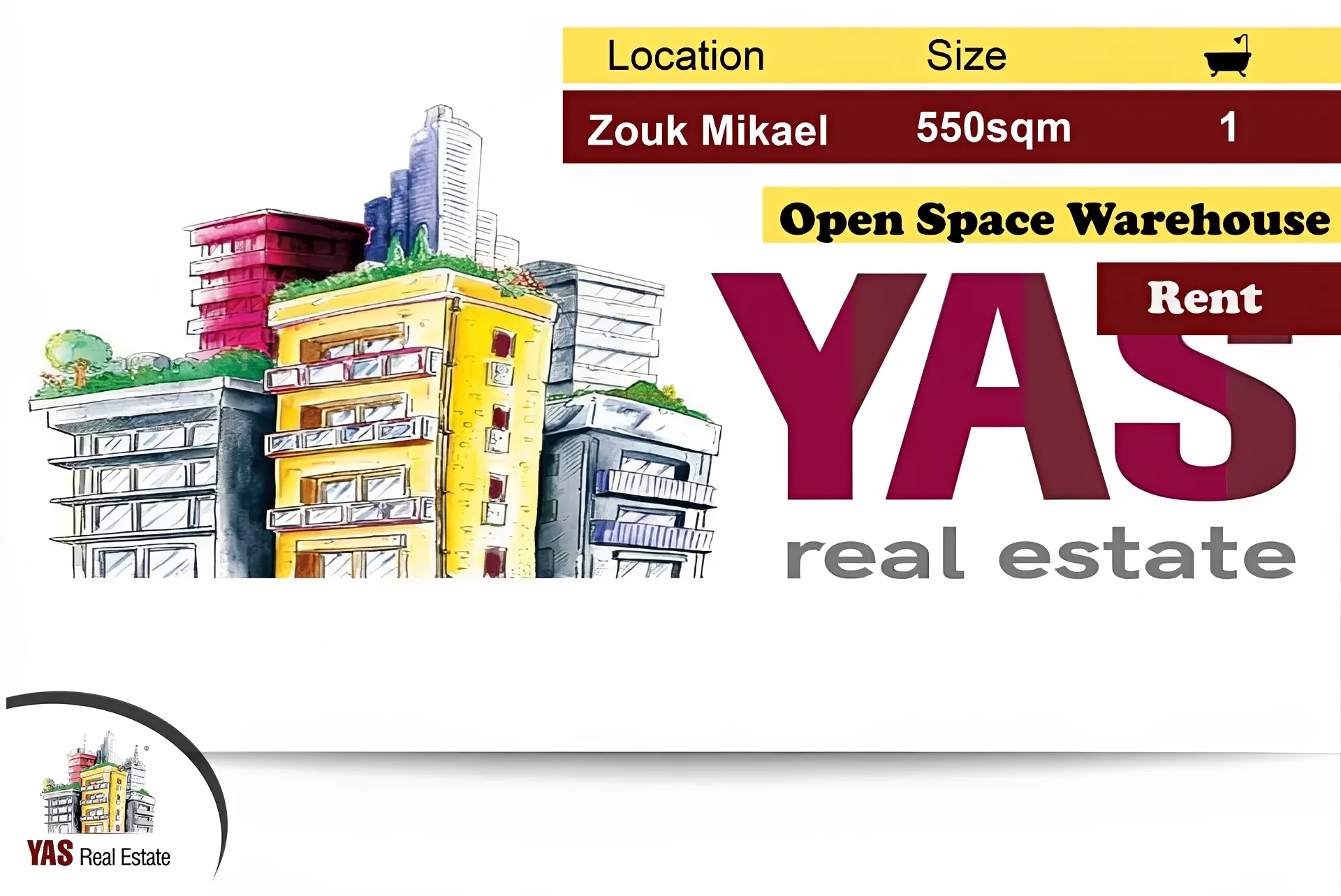 Warehouse for rent in Zouk Mikael