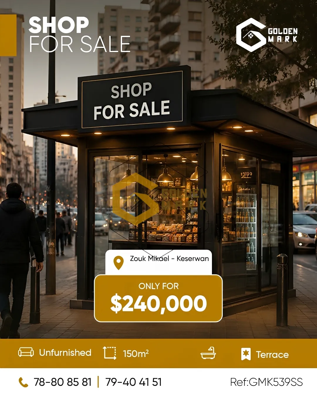 Shop for Sale in Zouk Mikael