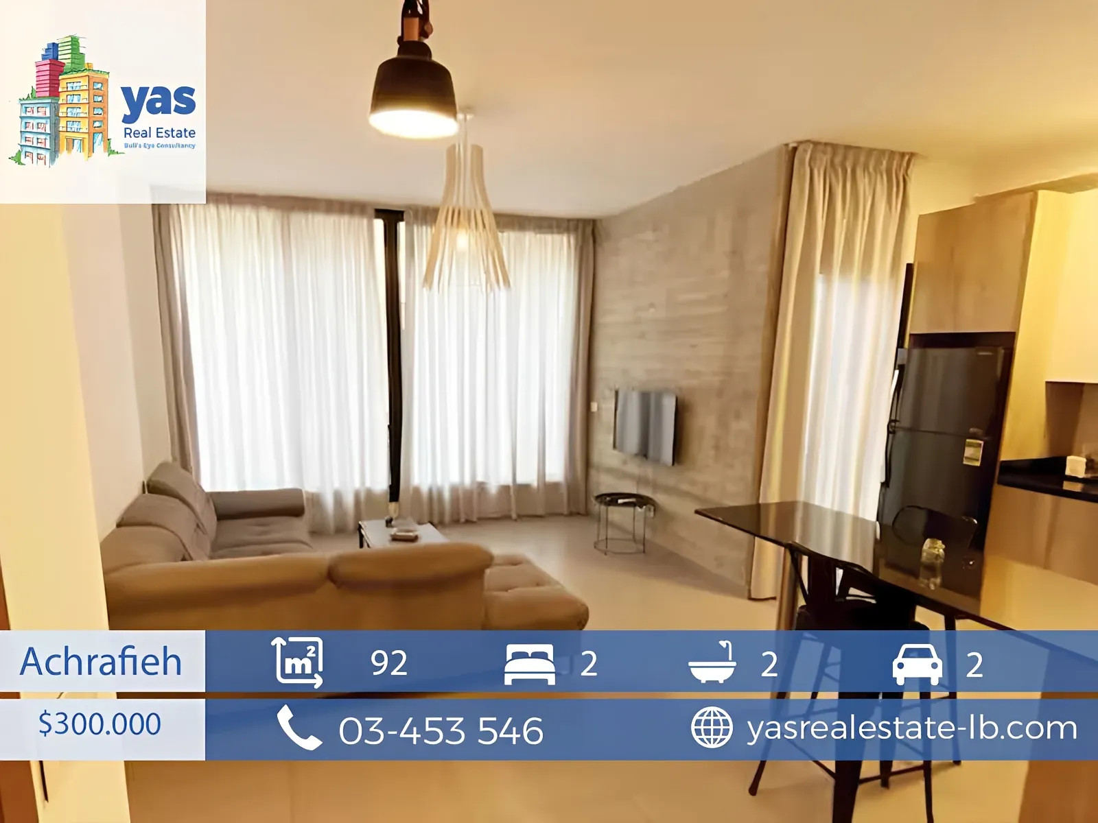 Apartment for Sale in Achrafieh - 2 bed, 2 bath