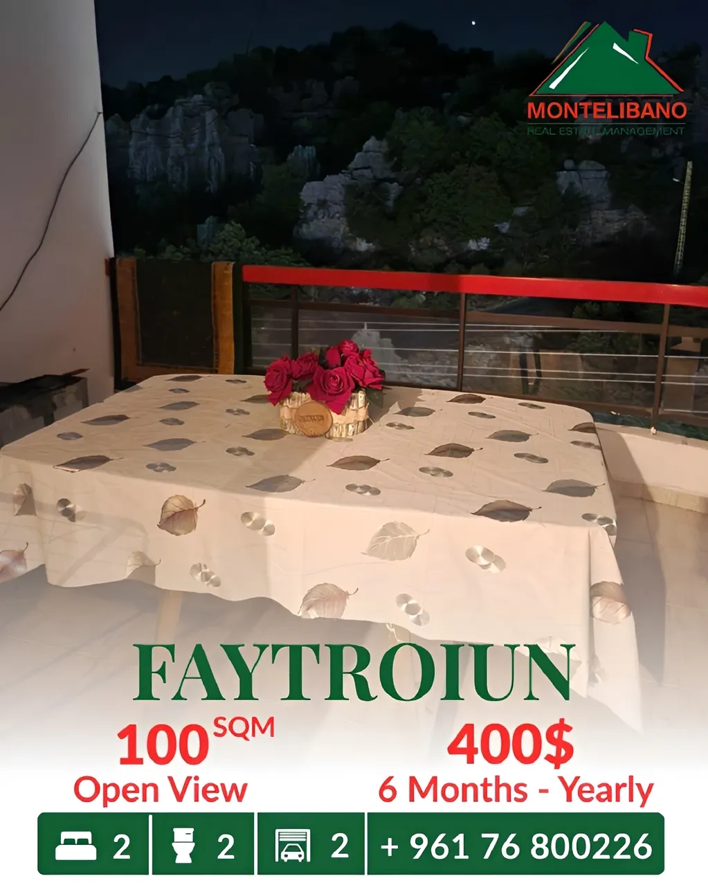 Apartment for rent in Faitroun, Lebanon - 2 bed, 2 bath
