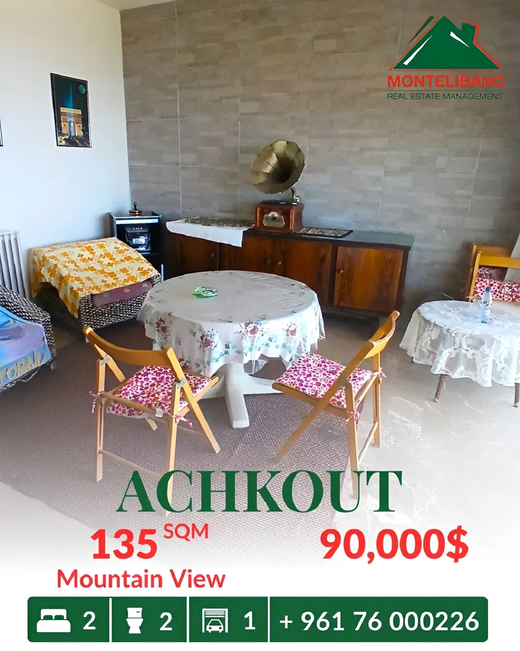 Apartment for sale in Ashqout, Lebanon - 2 bed, 2 bath