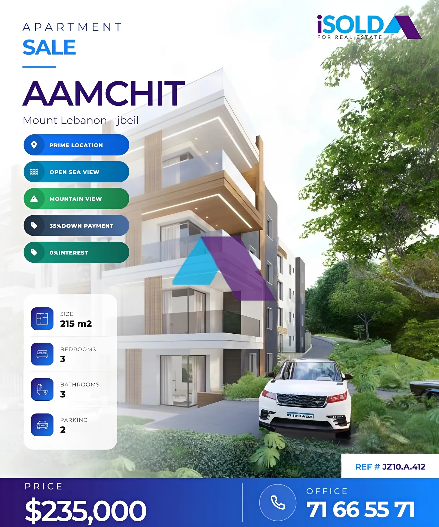 Apartment for sale in Aamchit, Lebanon