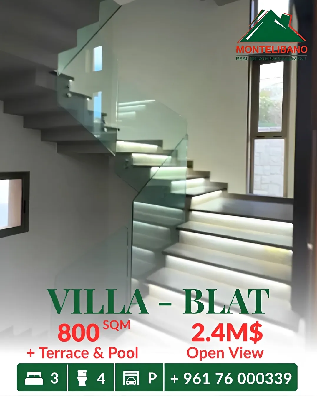 Villa for sale in Blat, Lebanon