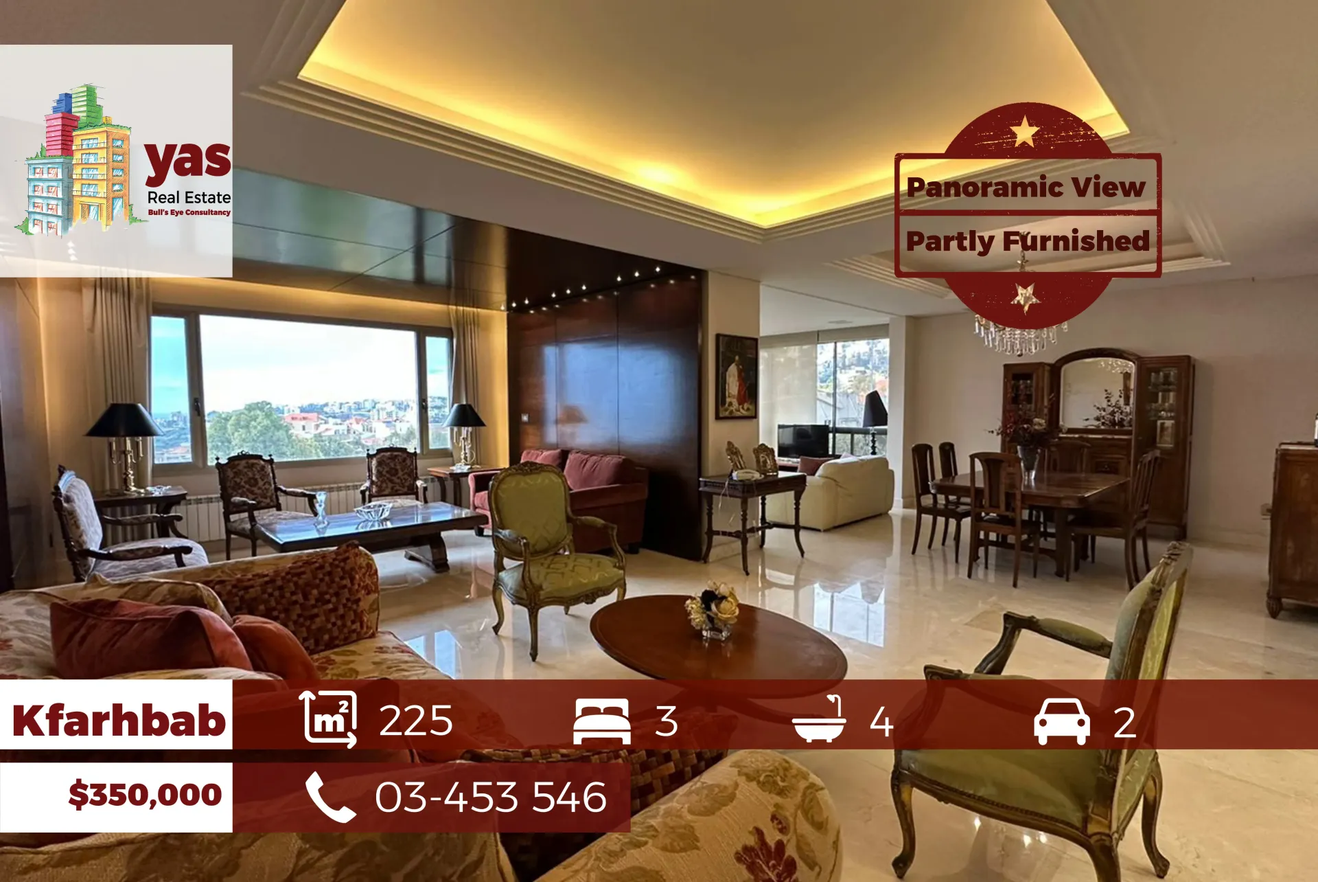 Apartment for Sale in Kfar Hbab - 3 bed, 4 bath