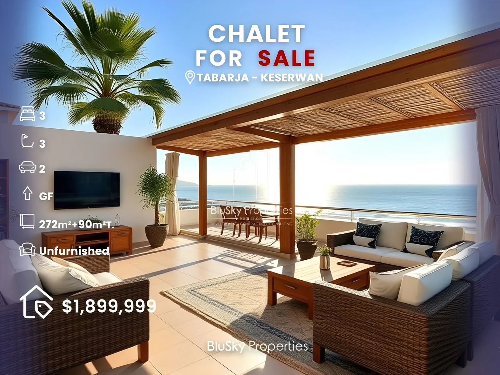 Apartment for Sale in Tabarja - 3 bed, 3 bath