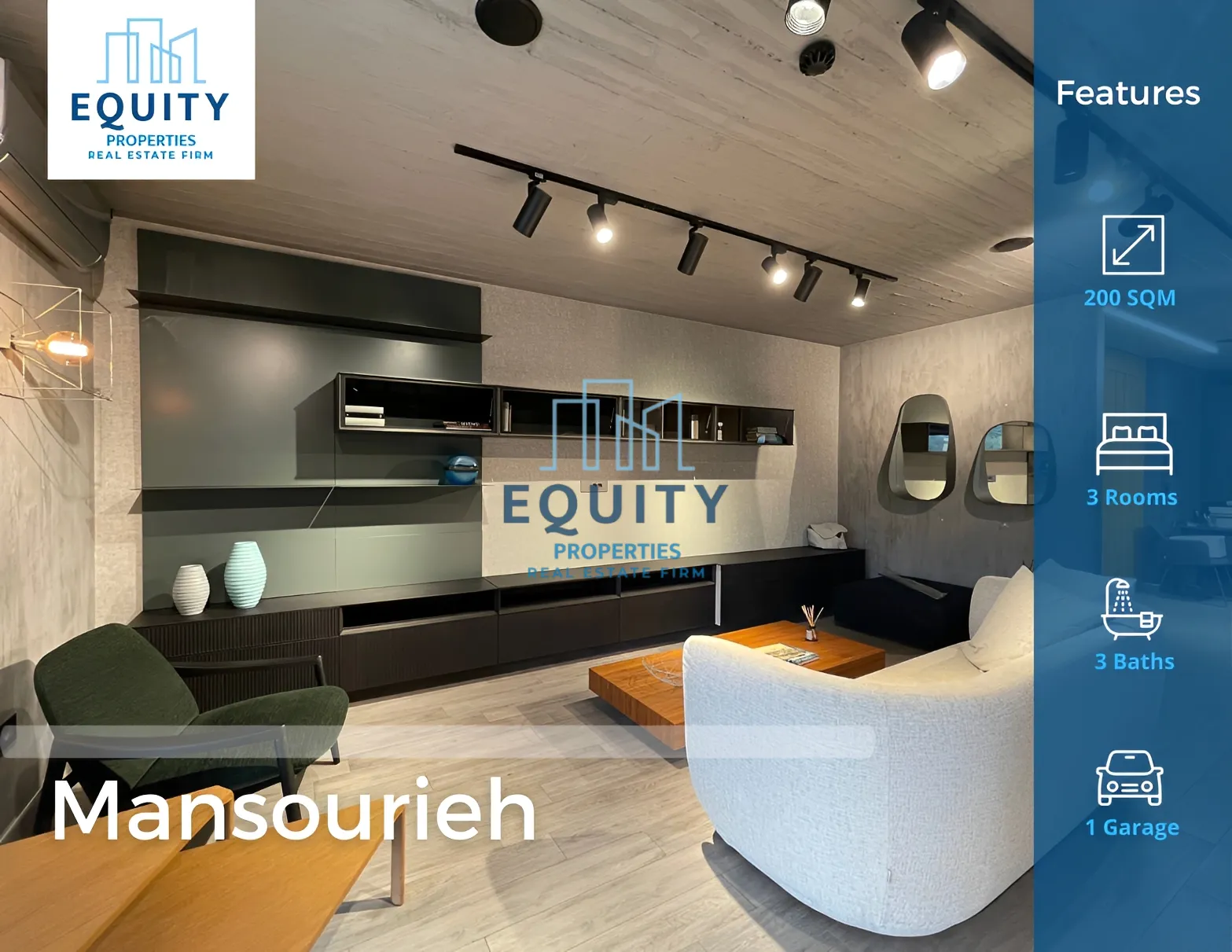 Apartment for sale in Mansourieh, Lebanon - 3 bed, 3 bath