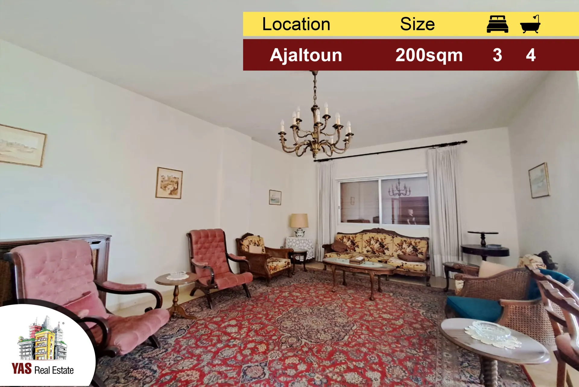 Apartment for Sale in Ajaltoun - 3 bed, 4 bath