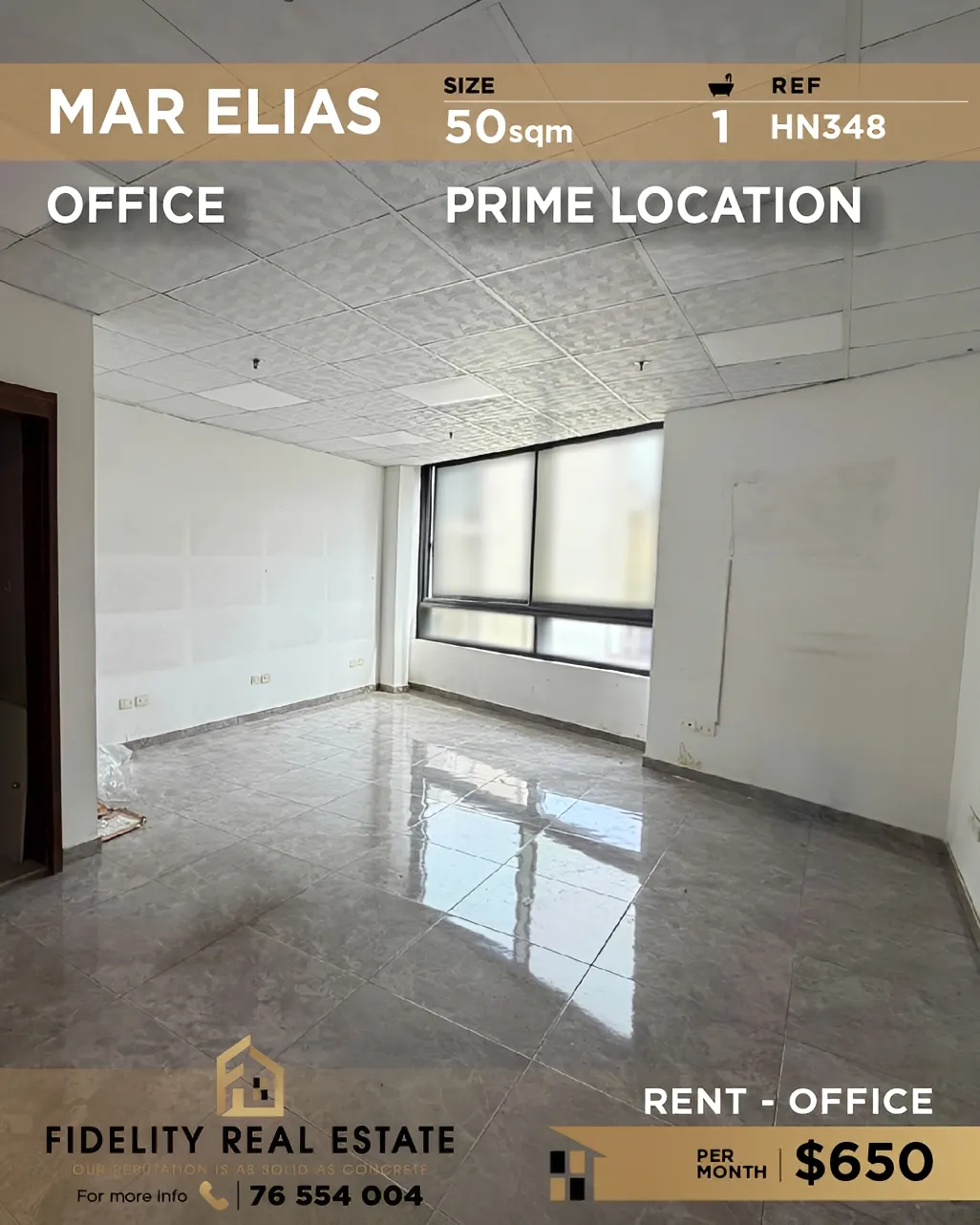 Office for rent in Mar Elias refugee camp, Beirut, Lebanon