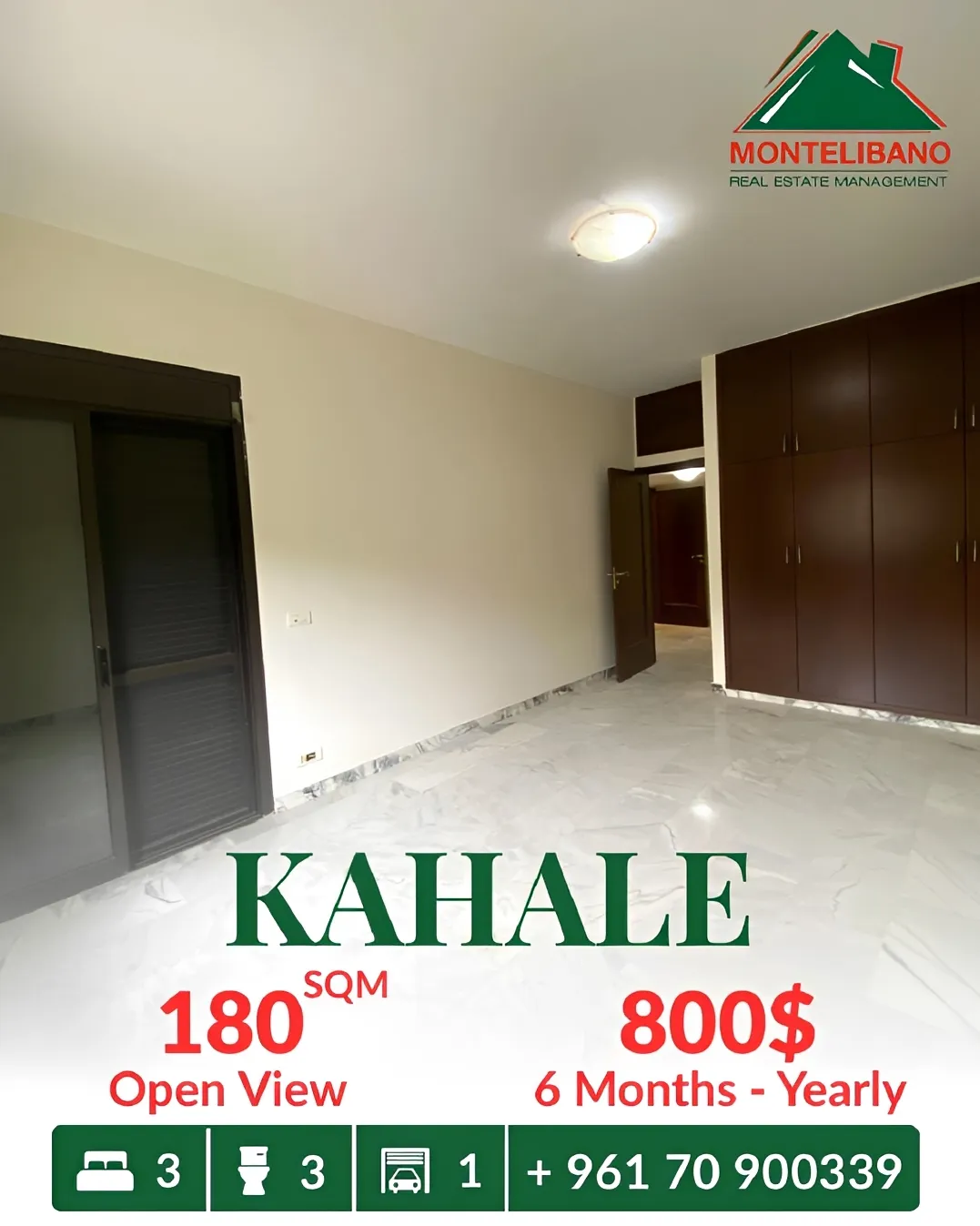 Apartment for rent in Kahale, Lebanon