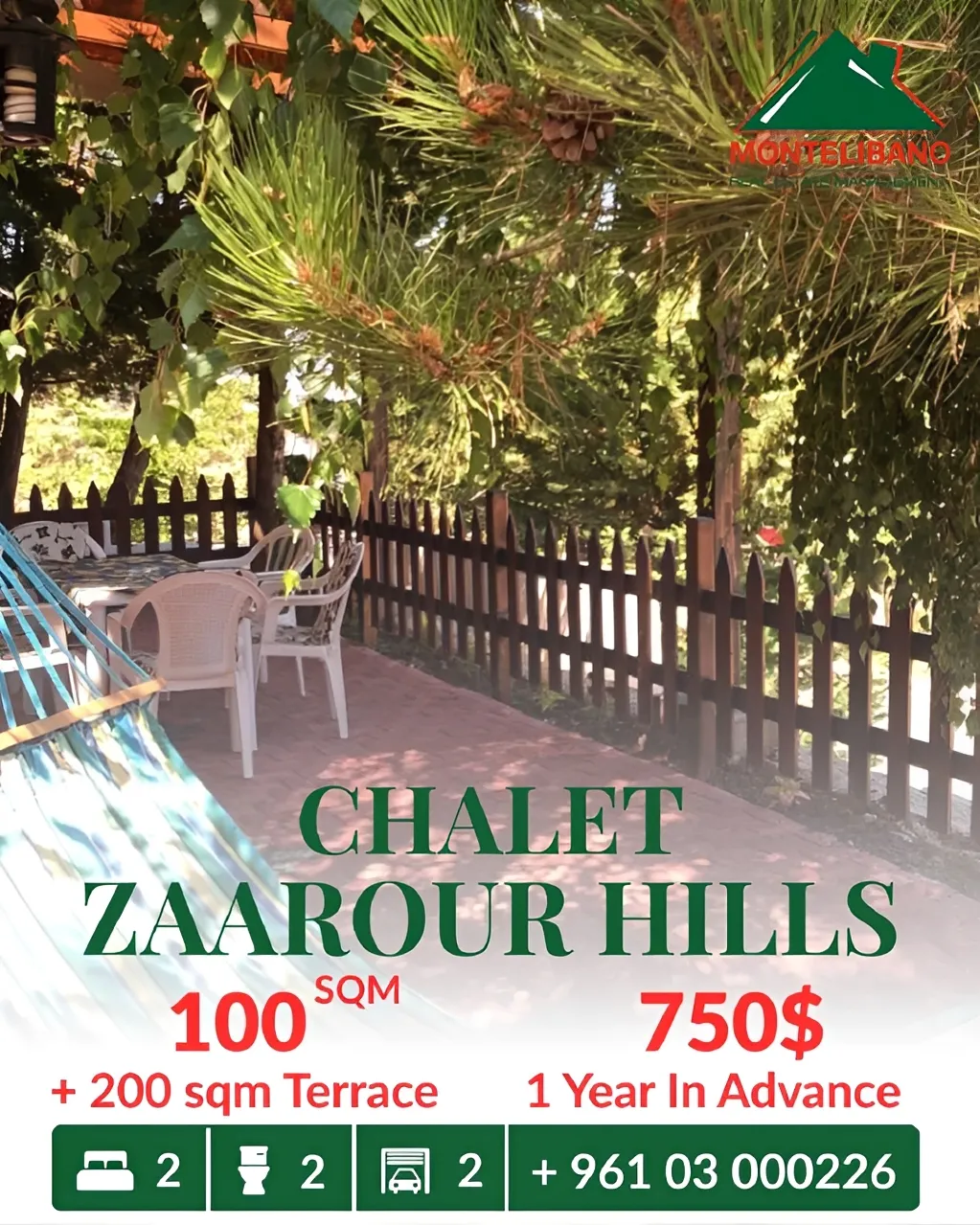 Chalet for rent in Zaarour, Lebanon, Lebanon - 2 bed, 2 bath