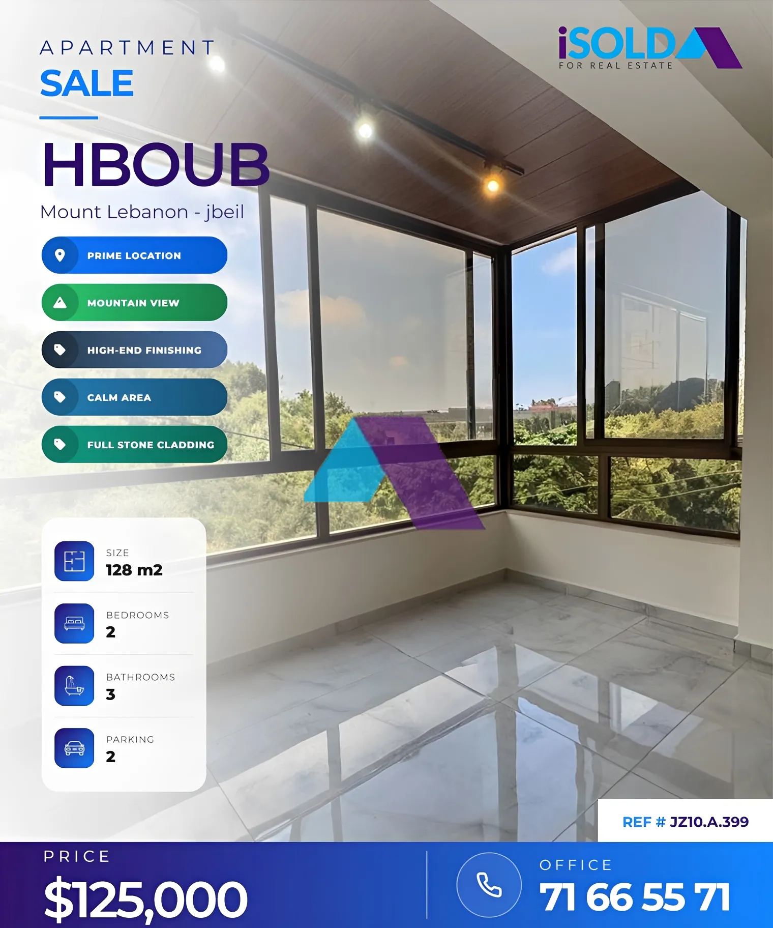 Apartment for sale in Hboub, Lebanon - 3 bed, 3 bath