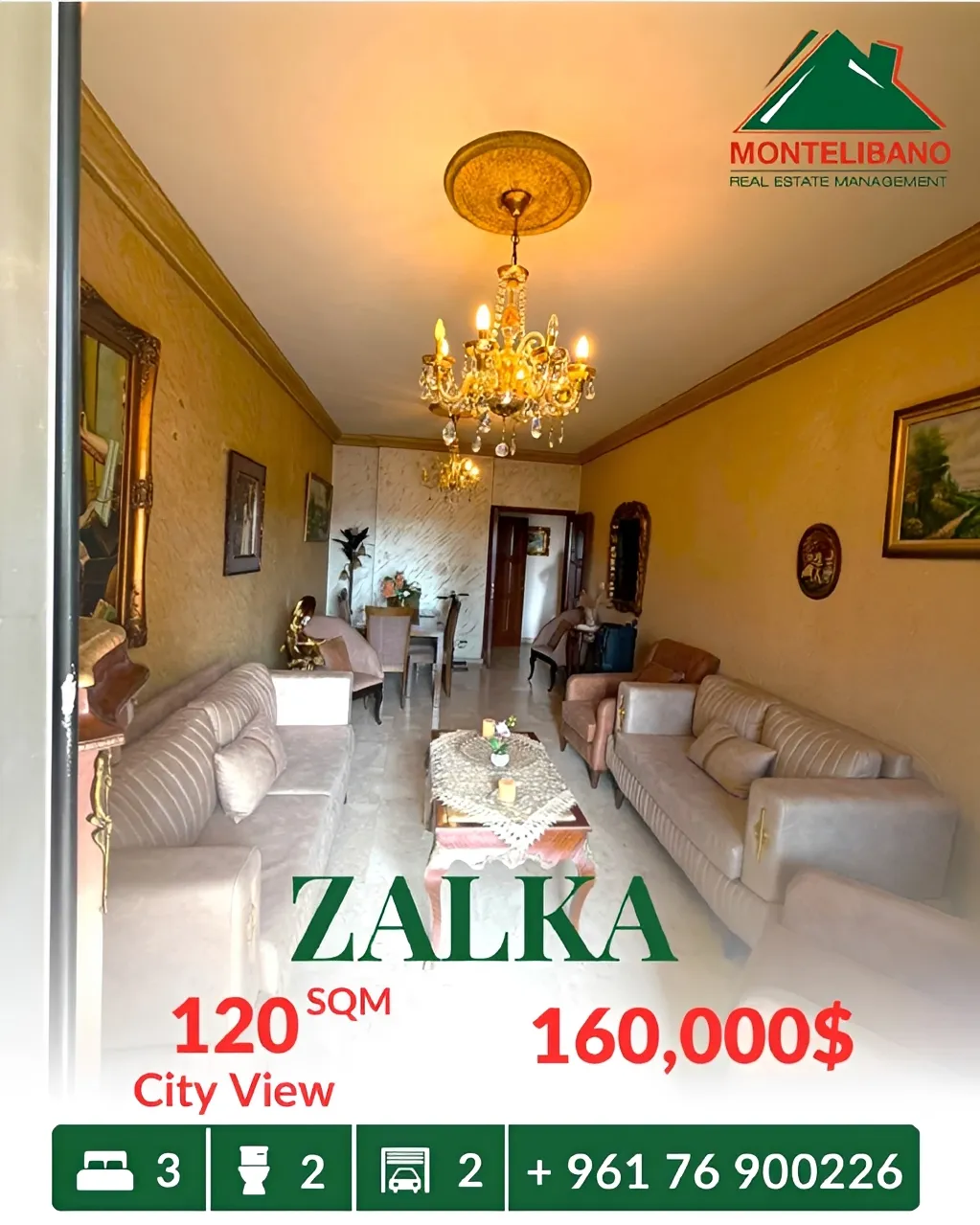 Apartment for sale in Zalqa, Lebanon - 3 bed, 2 bath
