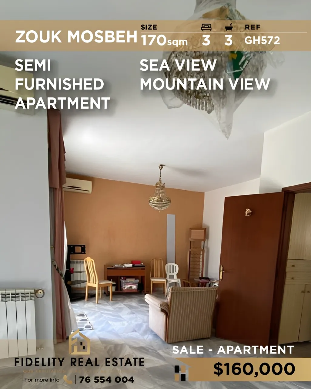 Apartment for sale in Zouk Mosbeh