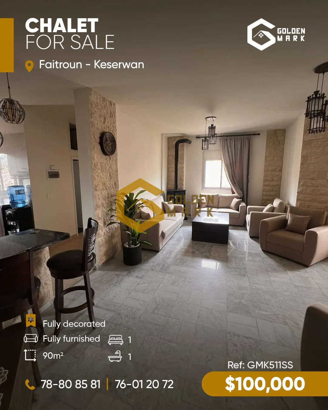 Chalet for Sale in Faitroun - 1 bed, 1 bath
