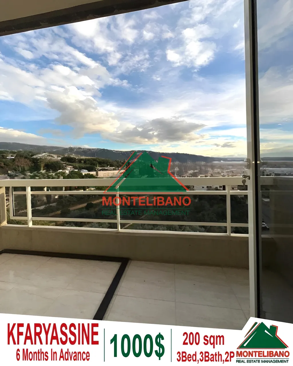 Apartment for rent in Kfar Yassine, Lebanon