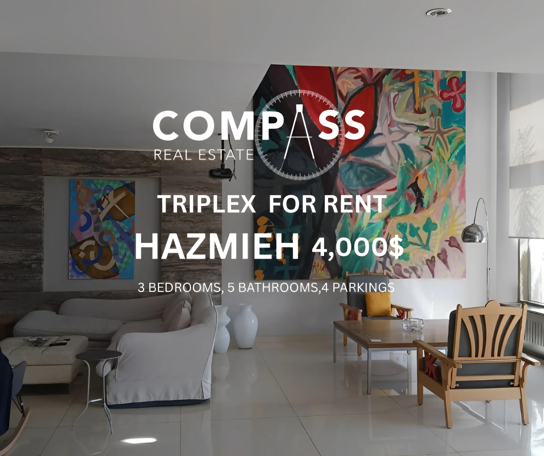 Triplex for Rent in Hazmieh, Lebanon - 3 bed, 5 bath