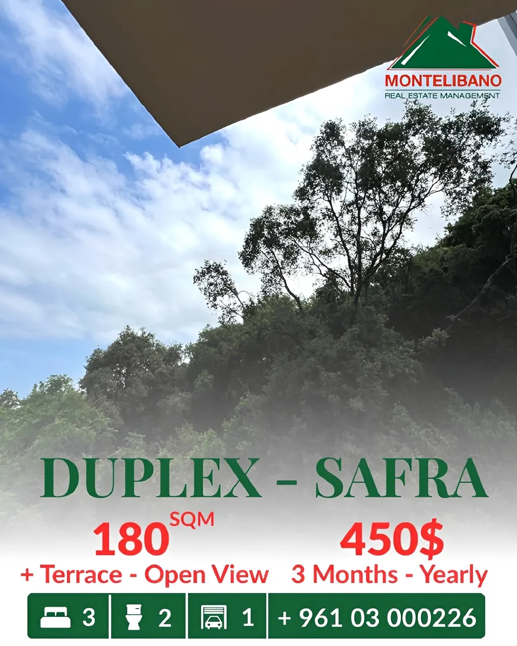 Duplex for rent in Safra, Lebanon - 3 bed, 2 bath