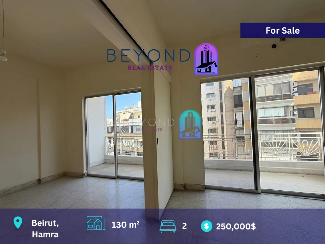 Apartment for sale in Hamra, Beirut, Lebanon - 2 bed, 2 bath
