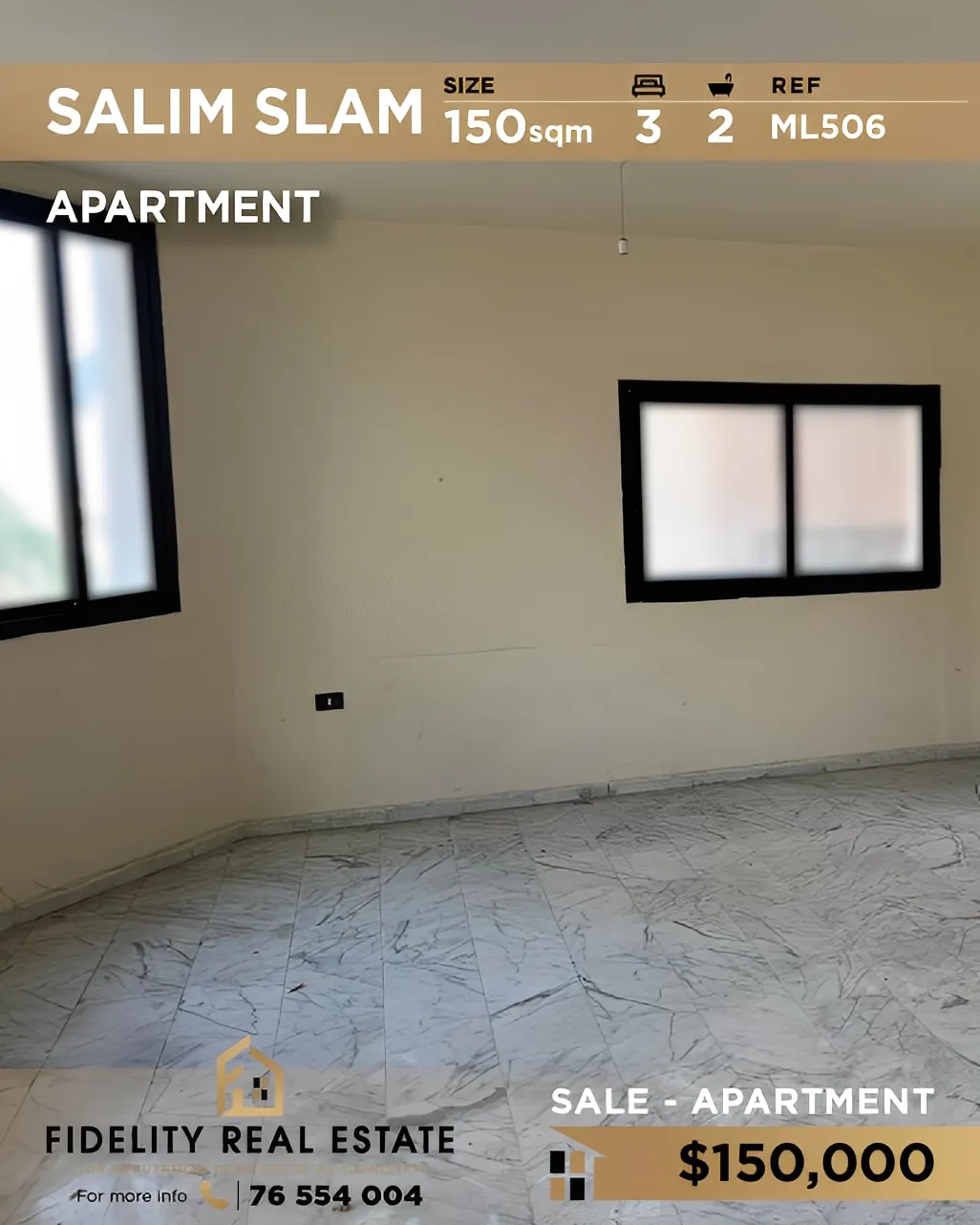 Apartment for Sale in Salim Salam, Bayrut, Lebanon - 3 bed, 2 bath