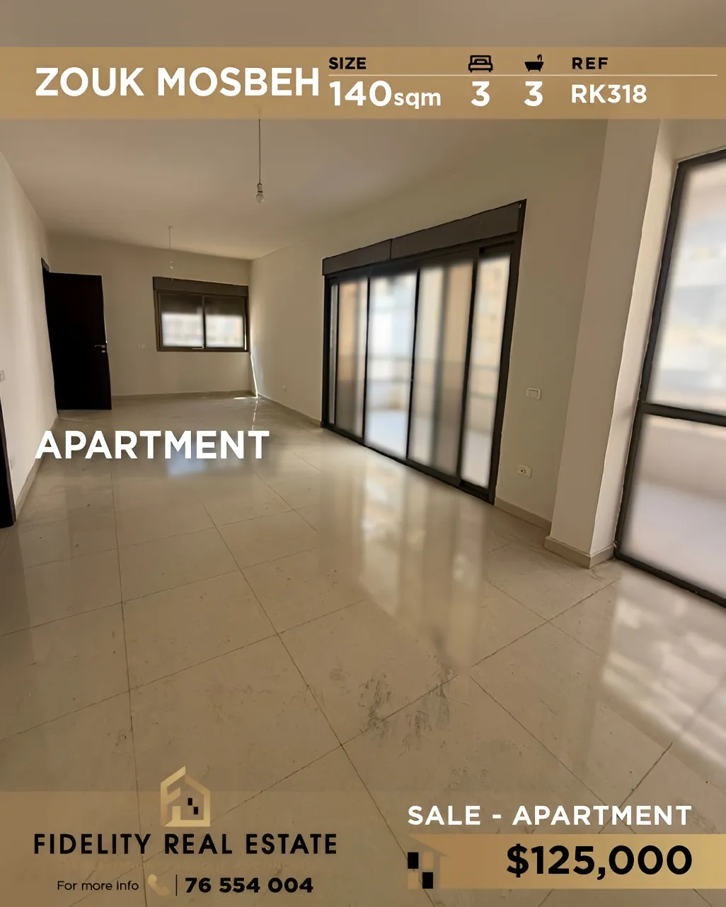 Apartment for sale in Zouk Mosbeh, Lebanon - 3 bed, 3 bath