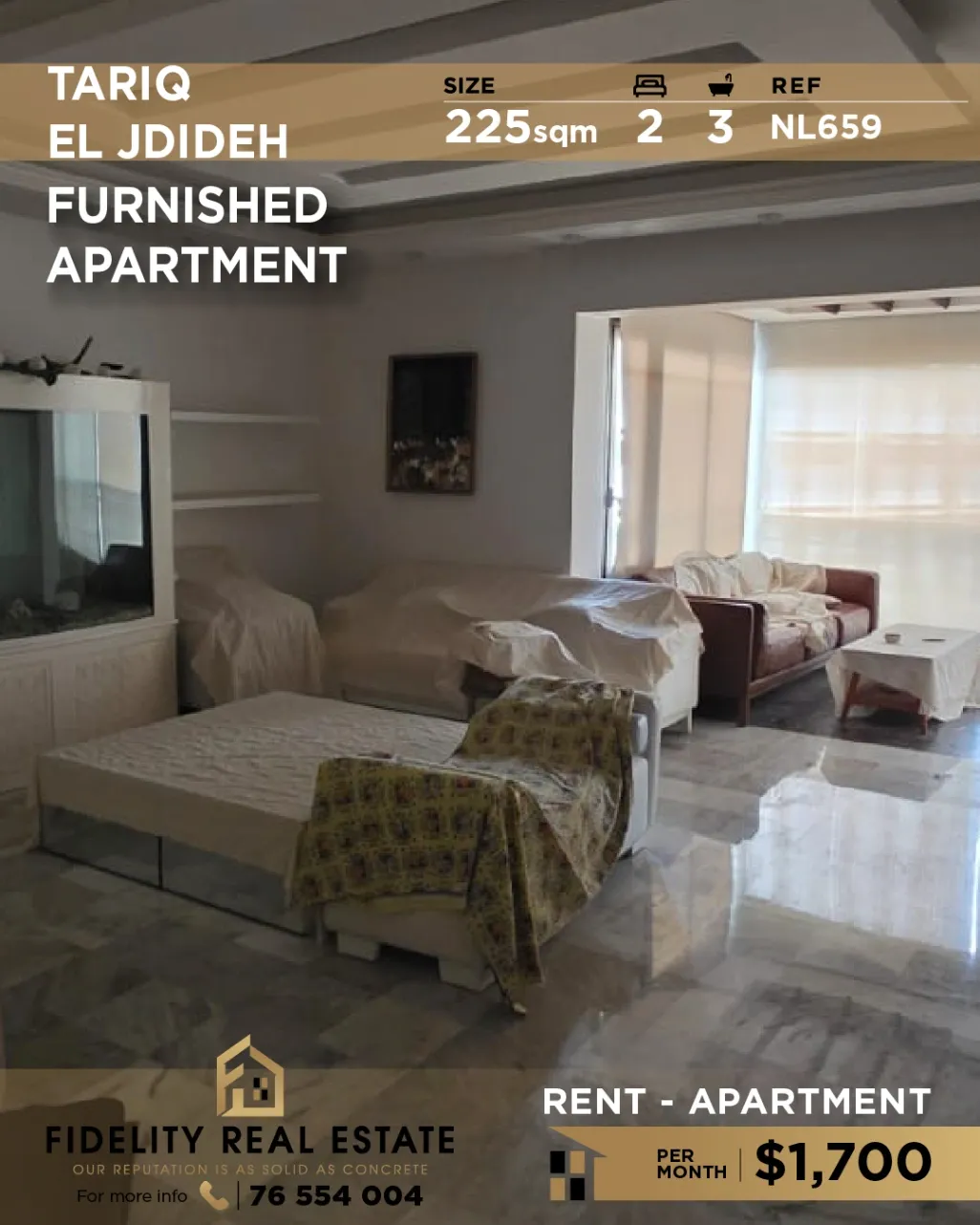 Apartment for rent in Tarik El Jdideh, Bayrut, Lebanon