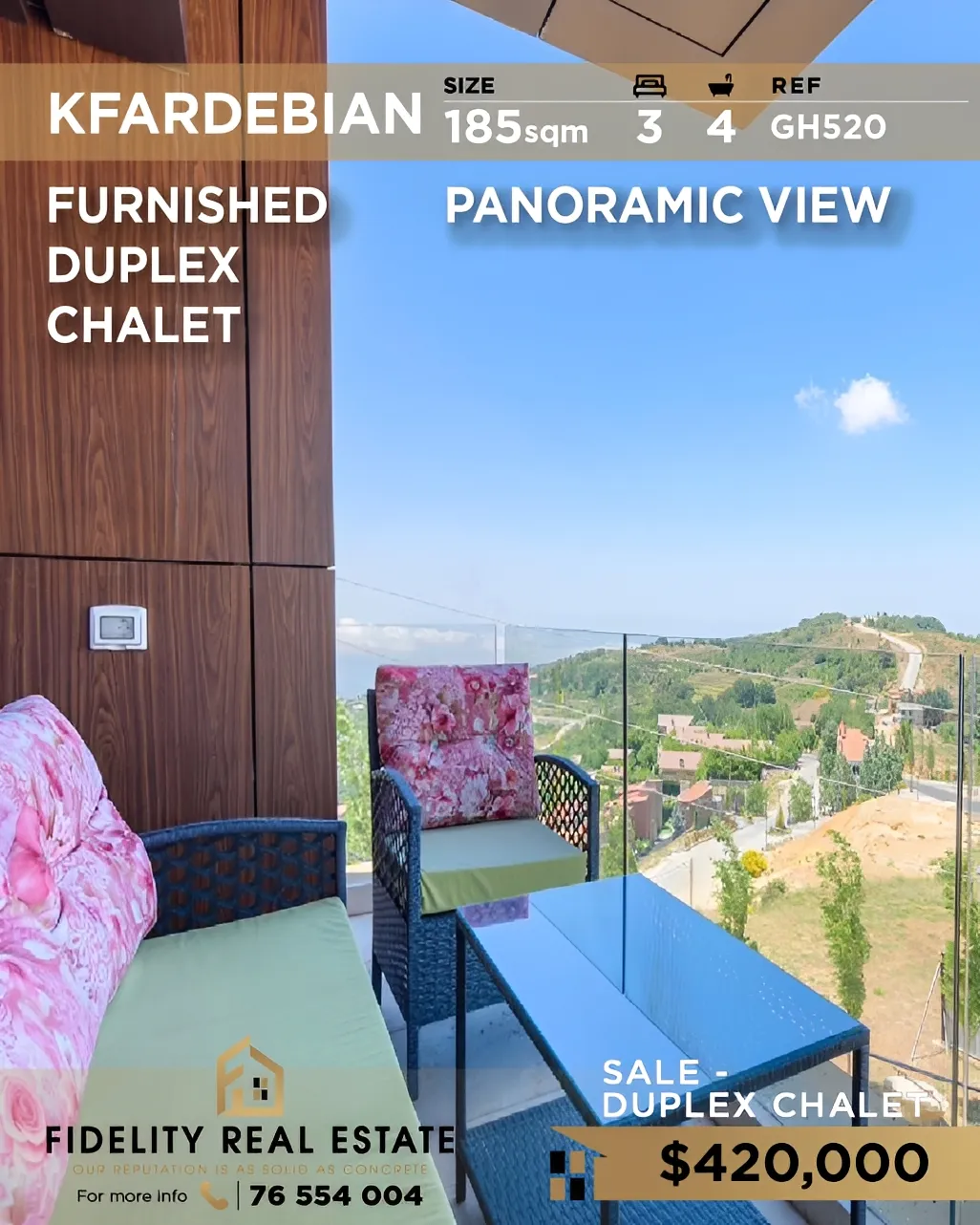 Chalet for sale in Kfardebian, Lebanon - 3 bed, 4 bath