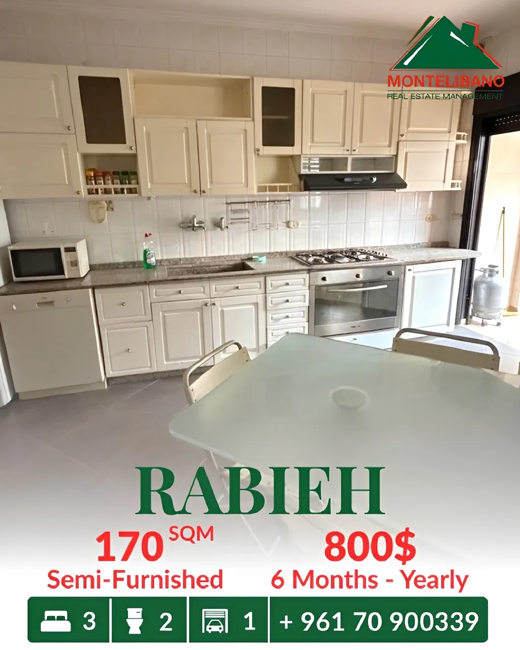 Apartment for rent in Rabieh, Lebanon