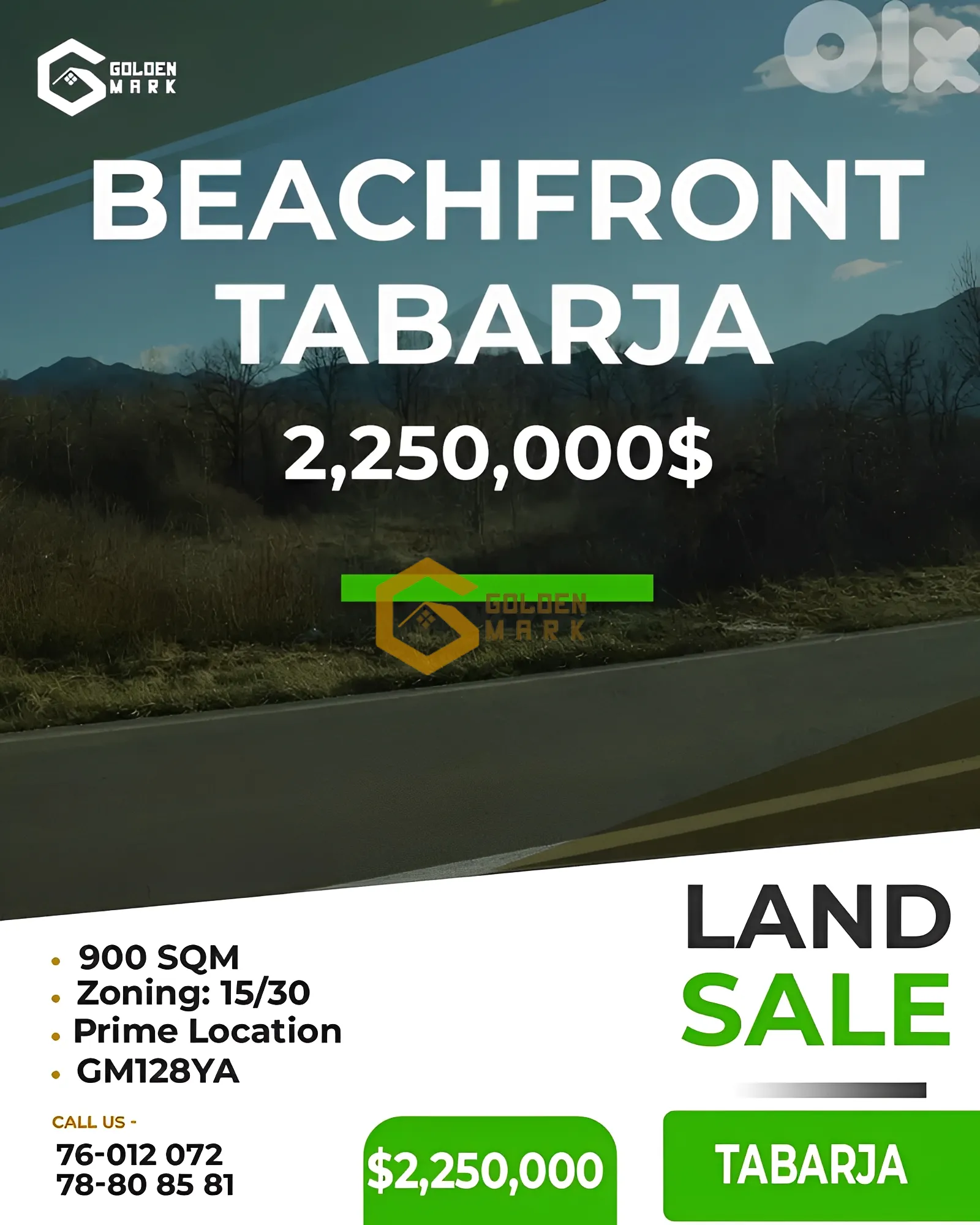 Land for Sale in Tabarja