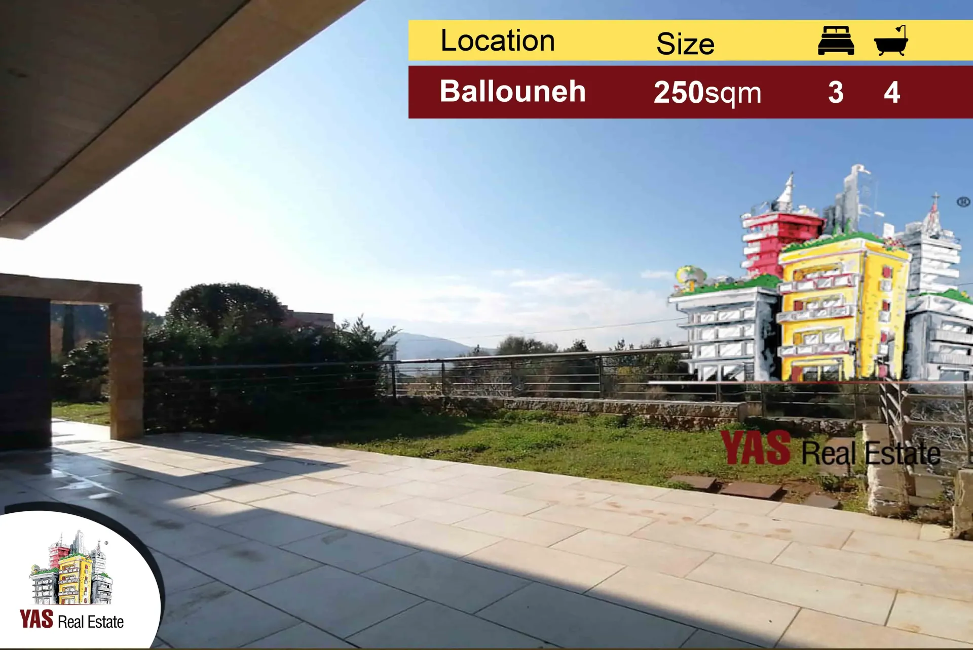 Apartment for Sale in Ballouneh - 3 bed, 4 bath