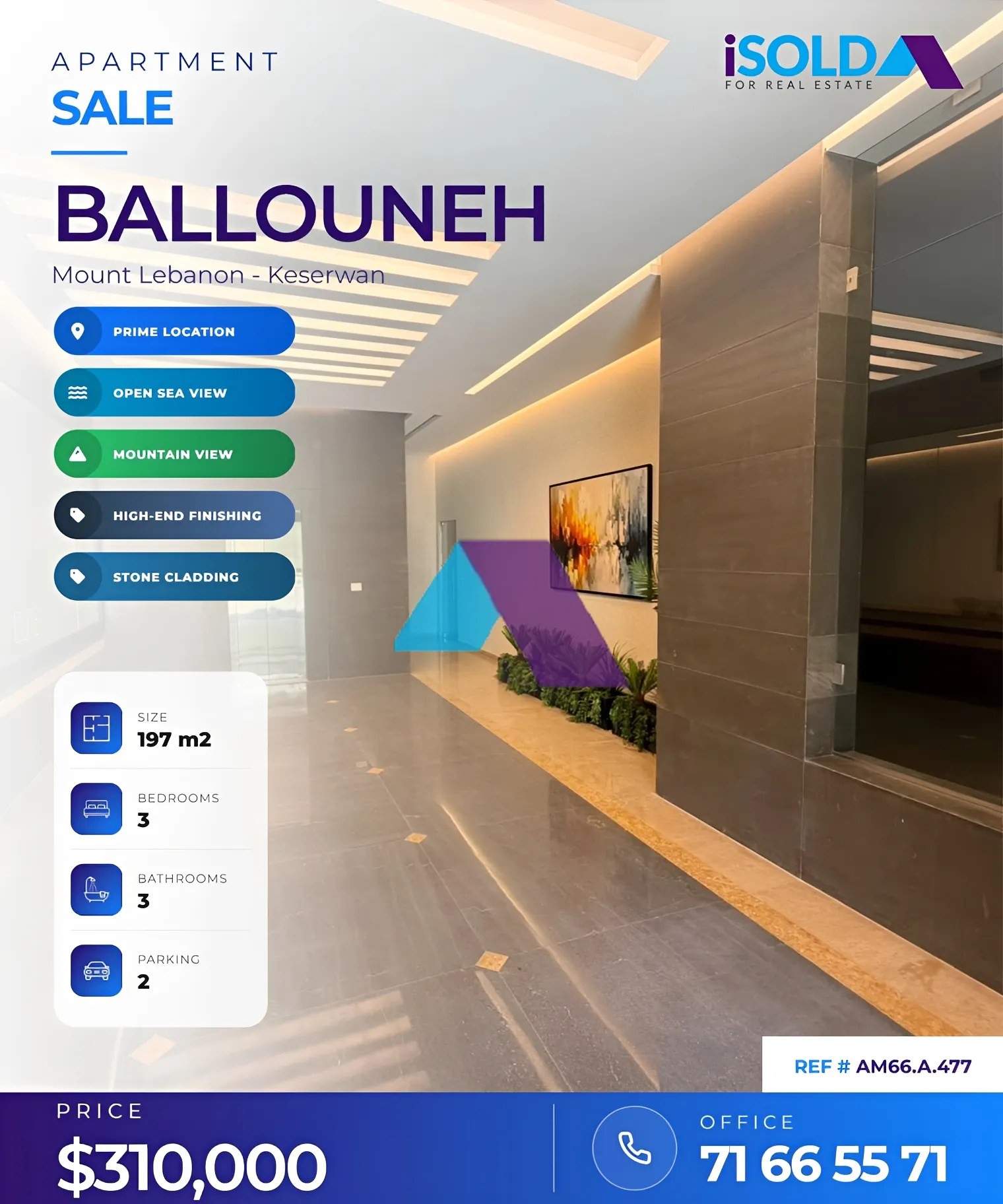 Apartment for sale in Ballouneh, Lebanon