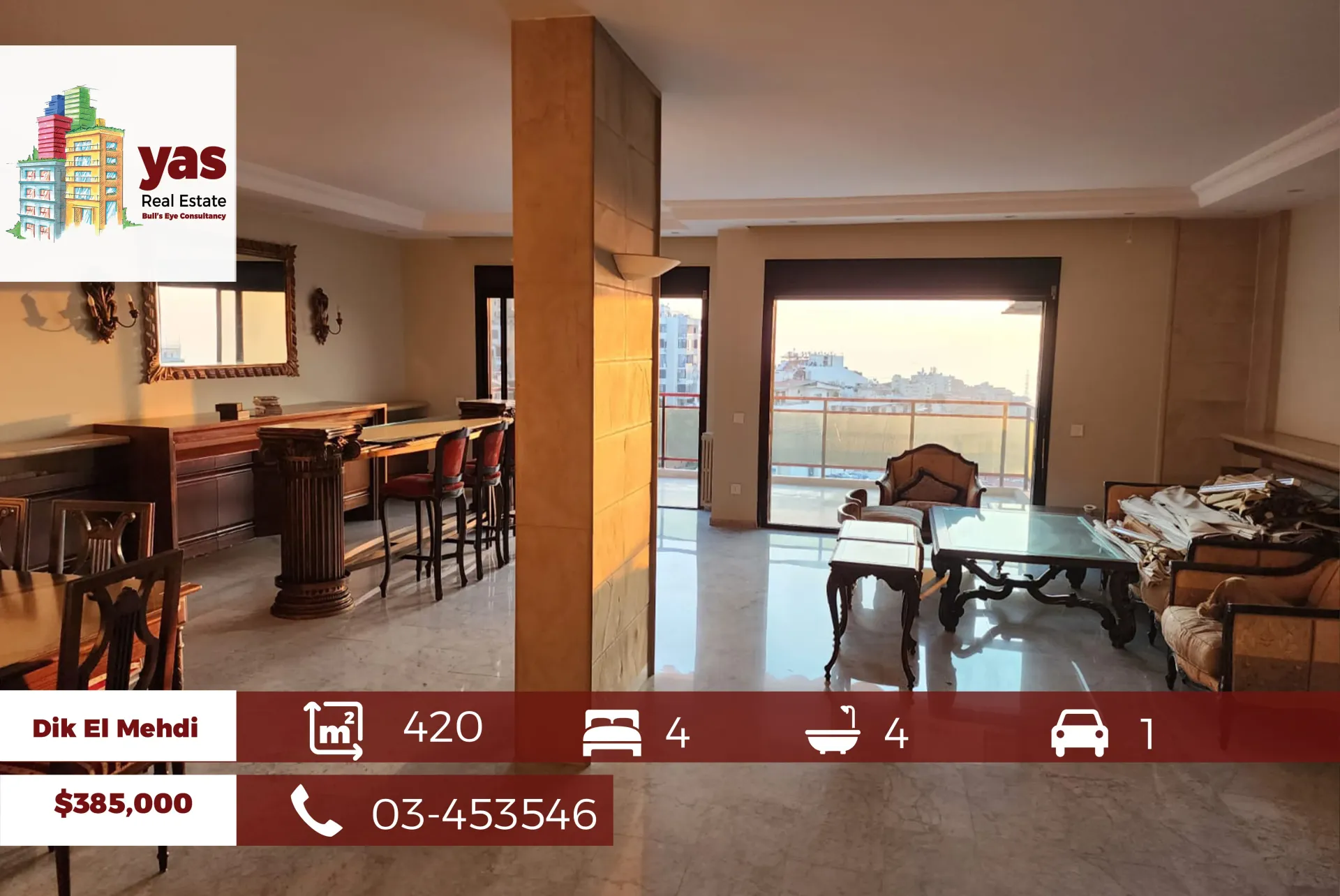 Apartment for Sale in Dik El Mehdi - 4 bed, 4 bath
