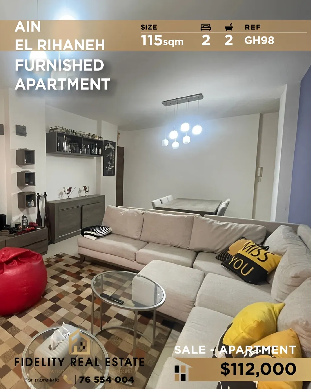Apartment for sale in Ain El Rihaneh, Lebanon - 2 bed, 2 bath