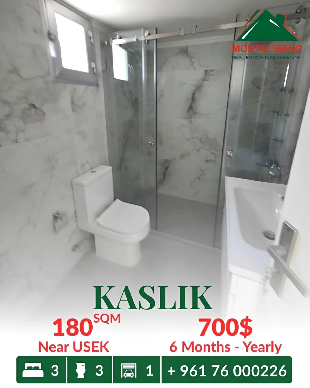 Apartment for rent in Kaslik