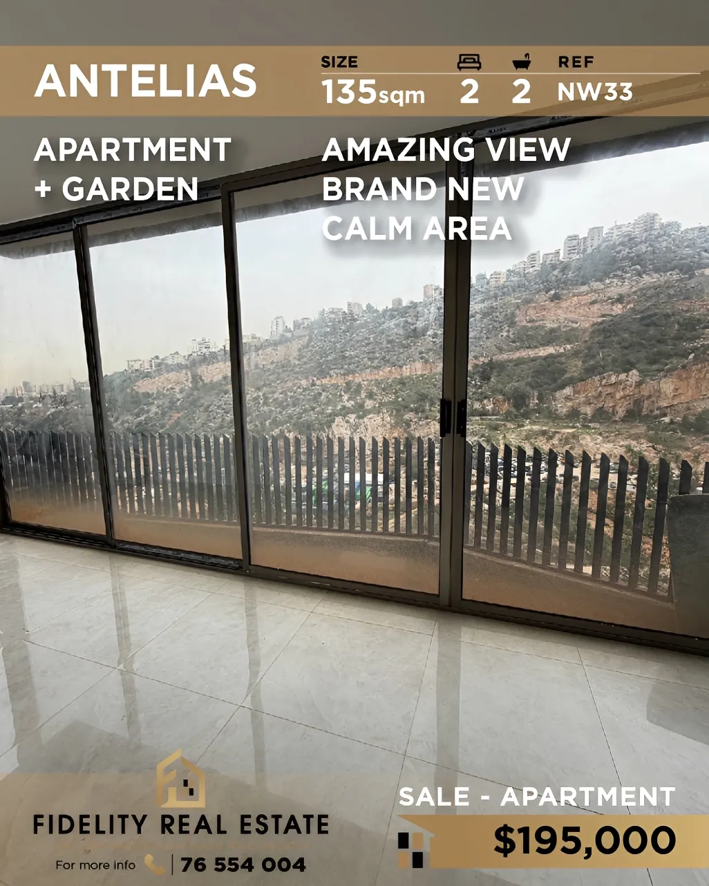 Apartment for sale in Antelias, Lebanon - 2 bed, 2 bath