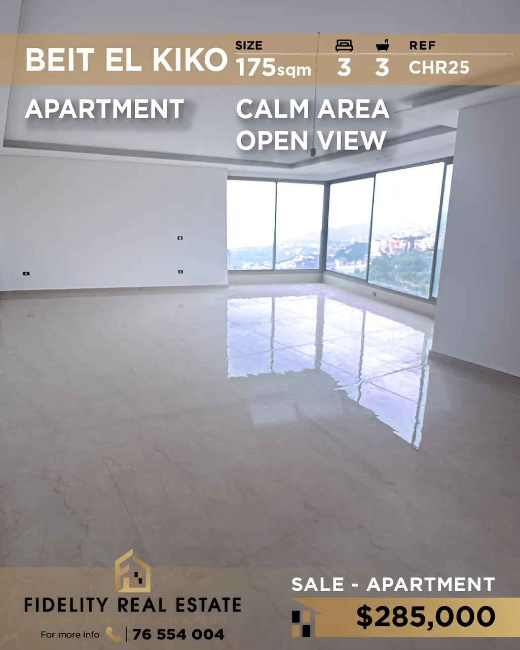 Apartment for sale in Beit El Kiko, Lebanon - 3 bed, 3 bath