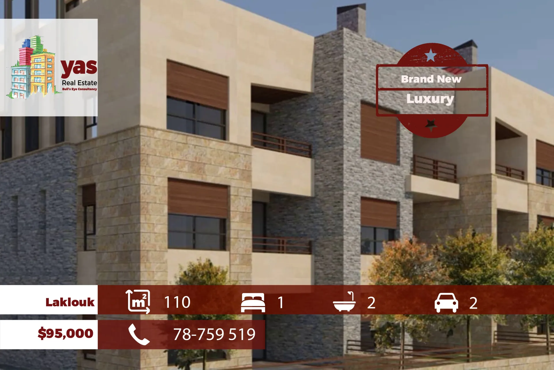 Apartment for Sale in Laqlouq - 1 bed, 2 bath