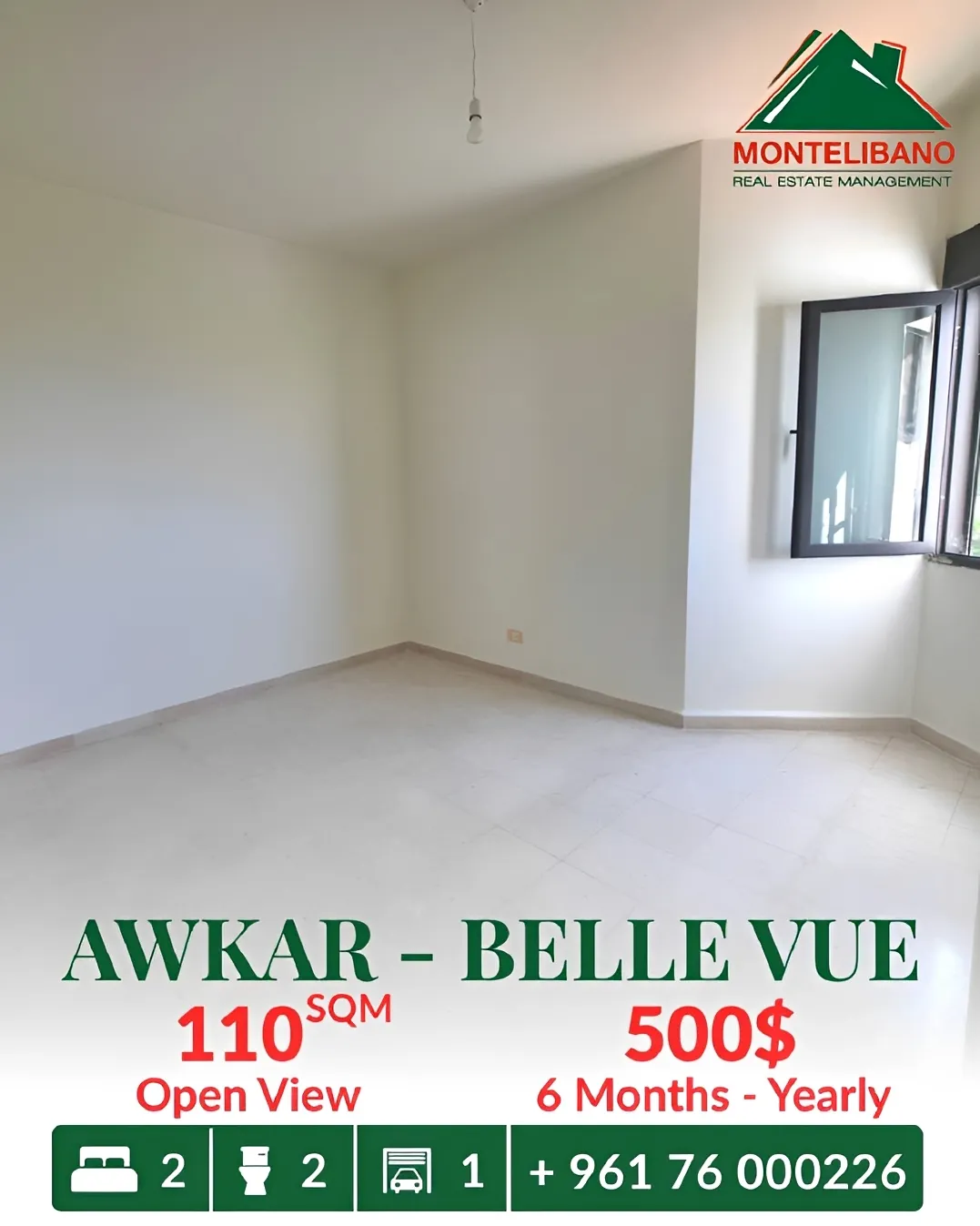 Apartment for rent in Beit Aaoukar