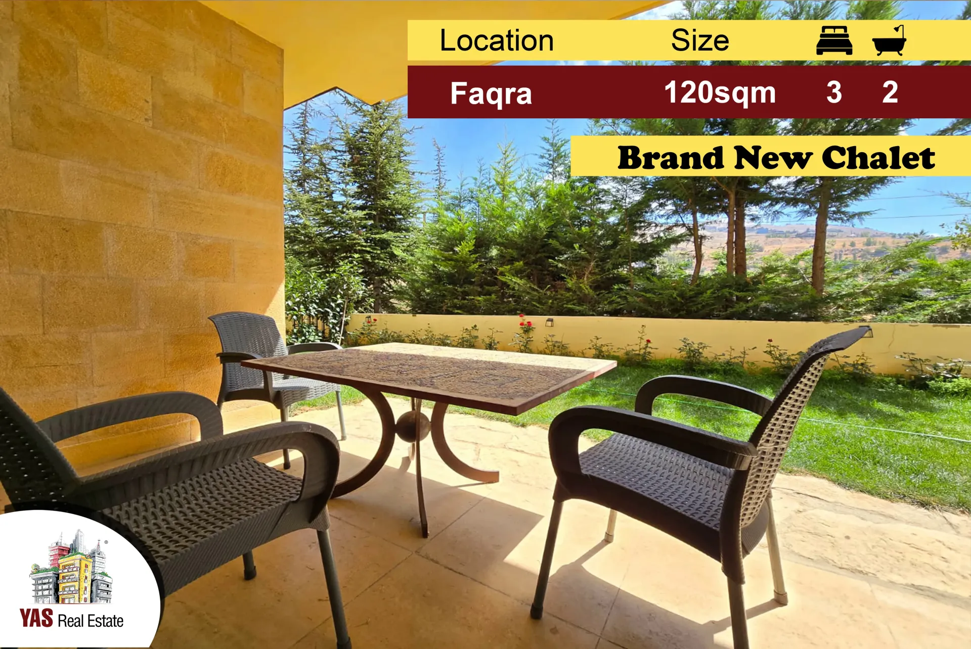 Chalet for Sale in Faqra - 2 bed, 2 bath