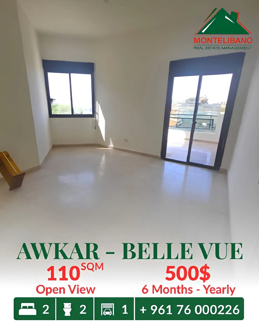 Apartment for rent in Beit Aaoukar