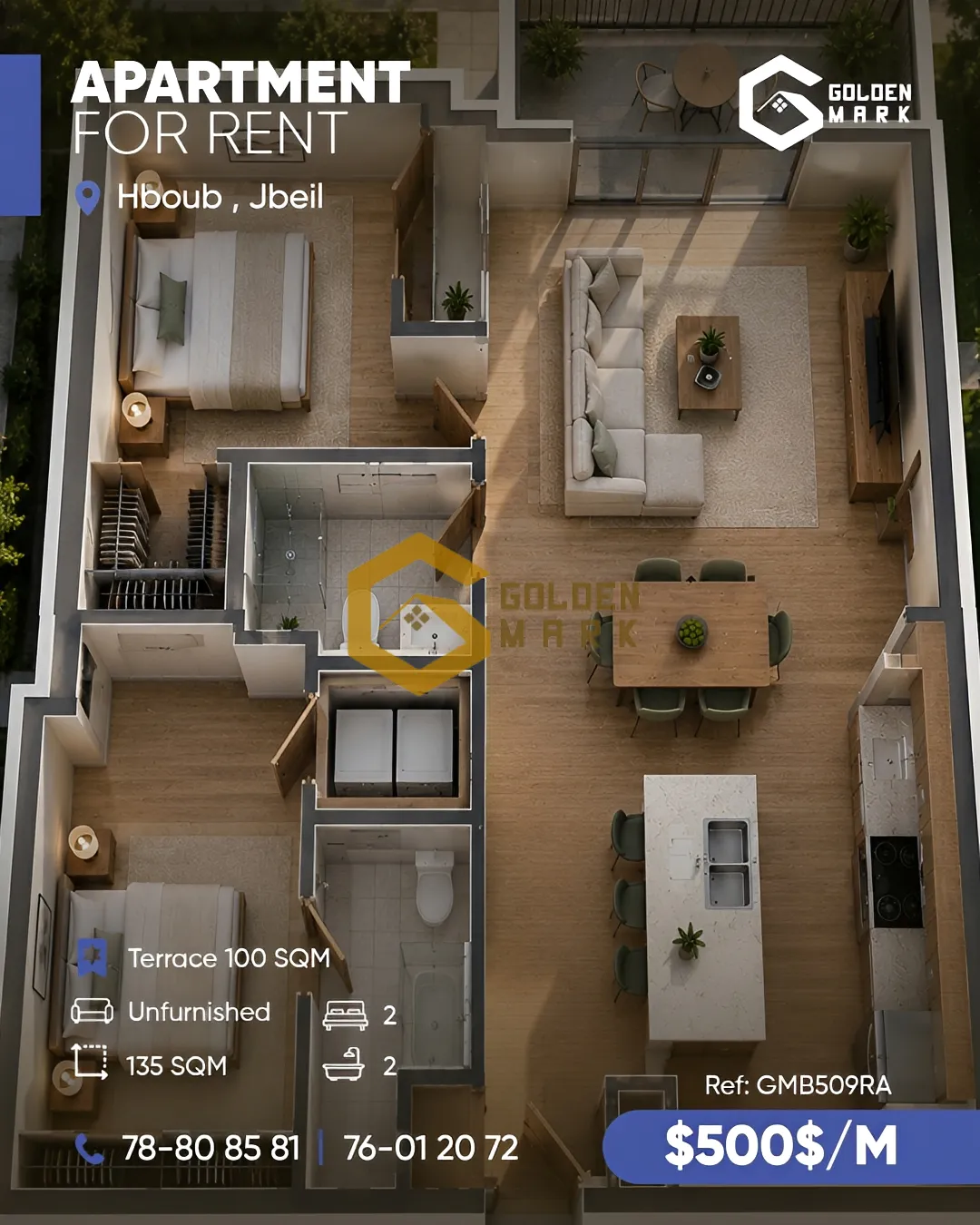 Apartment for Rent in Habboub